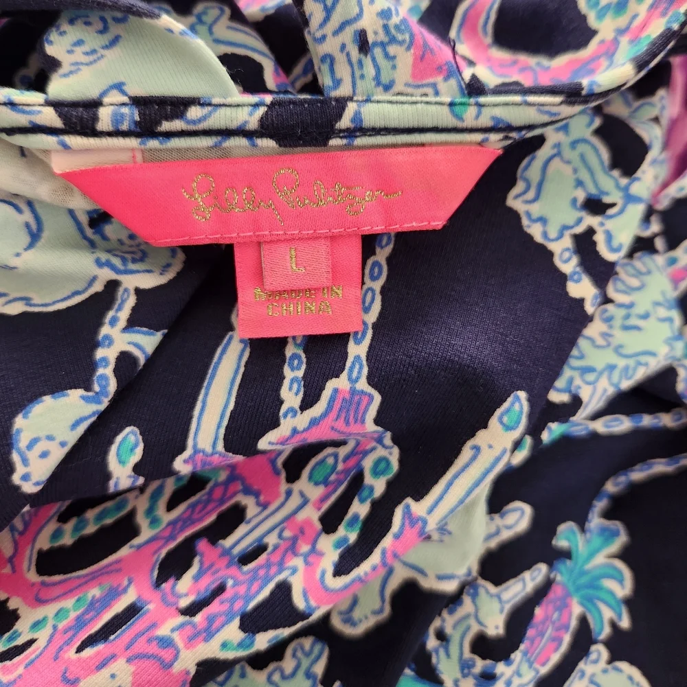 Lilly Pulitzer OPHELIA SWING DRESS Bright Navy Pop Up Monkey Trouble